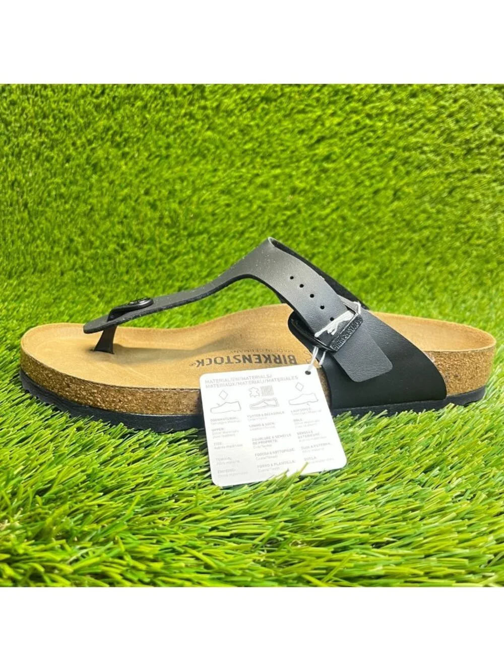 Birkenstock Gizeh Birko-Flor Mens Size 9 Black Brown Beach Outdoor Thong Sandals